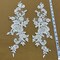 1 Pair Beaded & Corded Floral Lace Applique Embroidered on 100% Polyester Net Mesh 15" X 3.5" Each Side